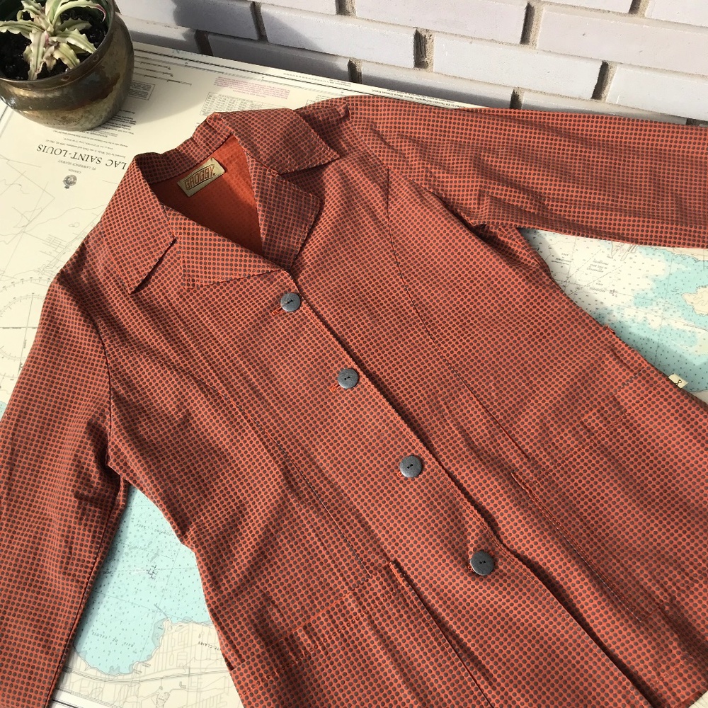 Y2K Groggy Orange and Grey Patterned Jacket